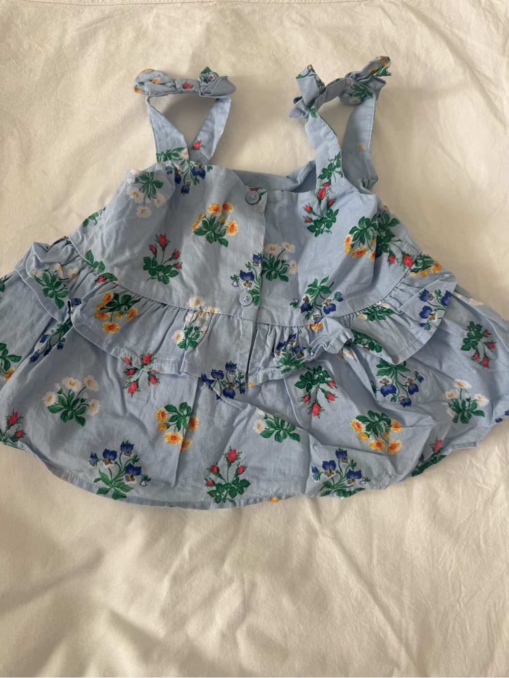 Blue Floral Ruffle Sundress Top